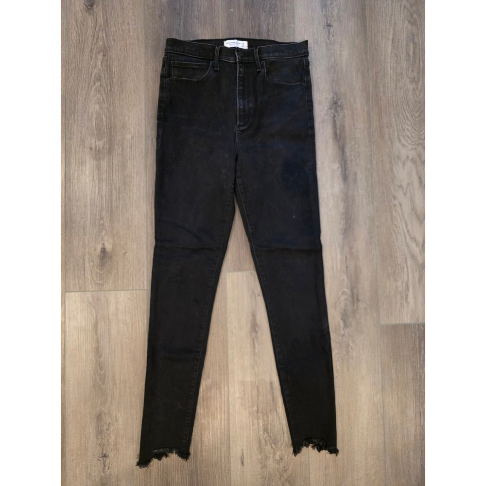 Abercrombie & Fitch Size 29 8 Long Black Ultra High Rise Super Skinny Ankle Jean